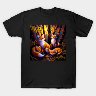 Foxes and enchanted forest T-Shirt